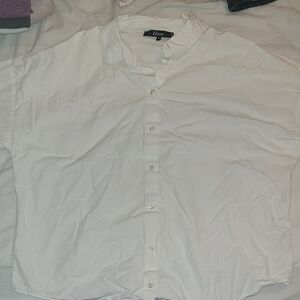 Clean White Casual Button Down Shirt for Men